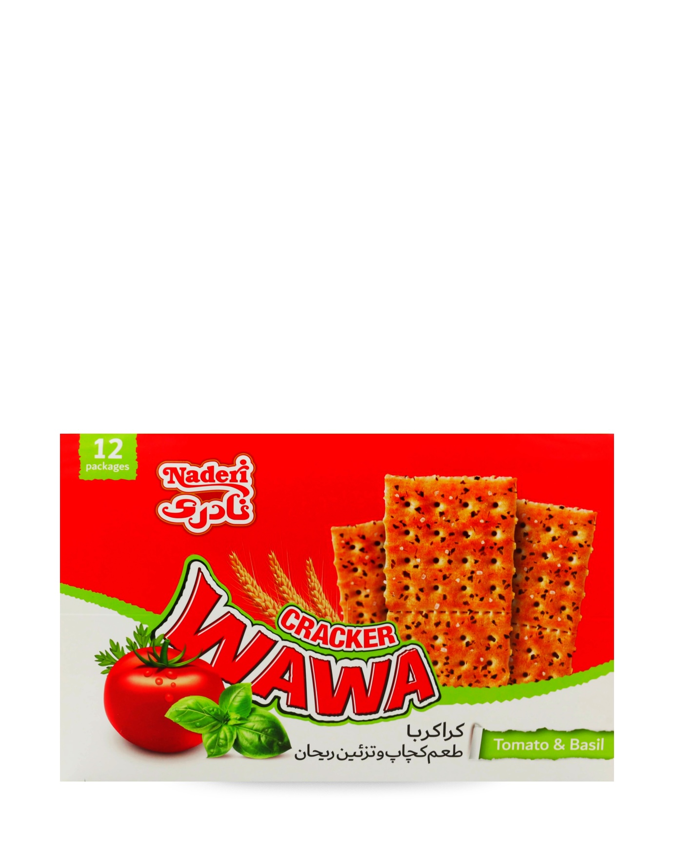 Cracker mit Ketchup und Basilikum - Naderi